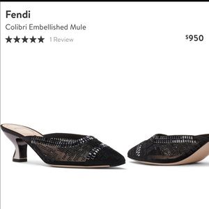 Fendi crystal black mule size 38.5